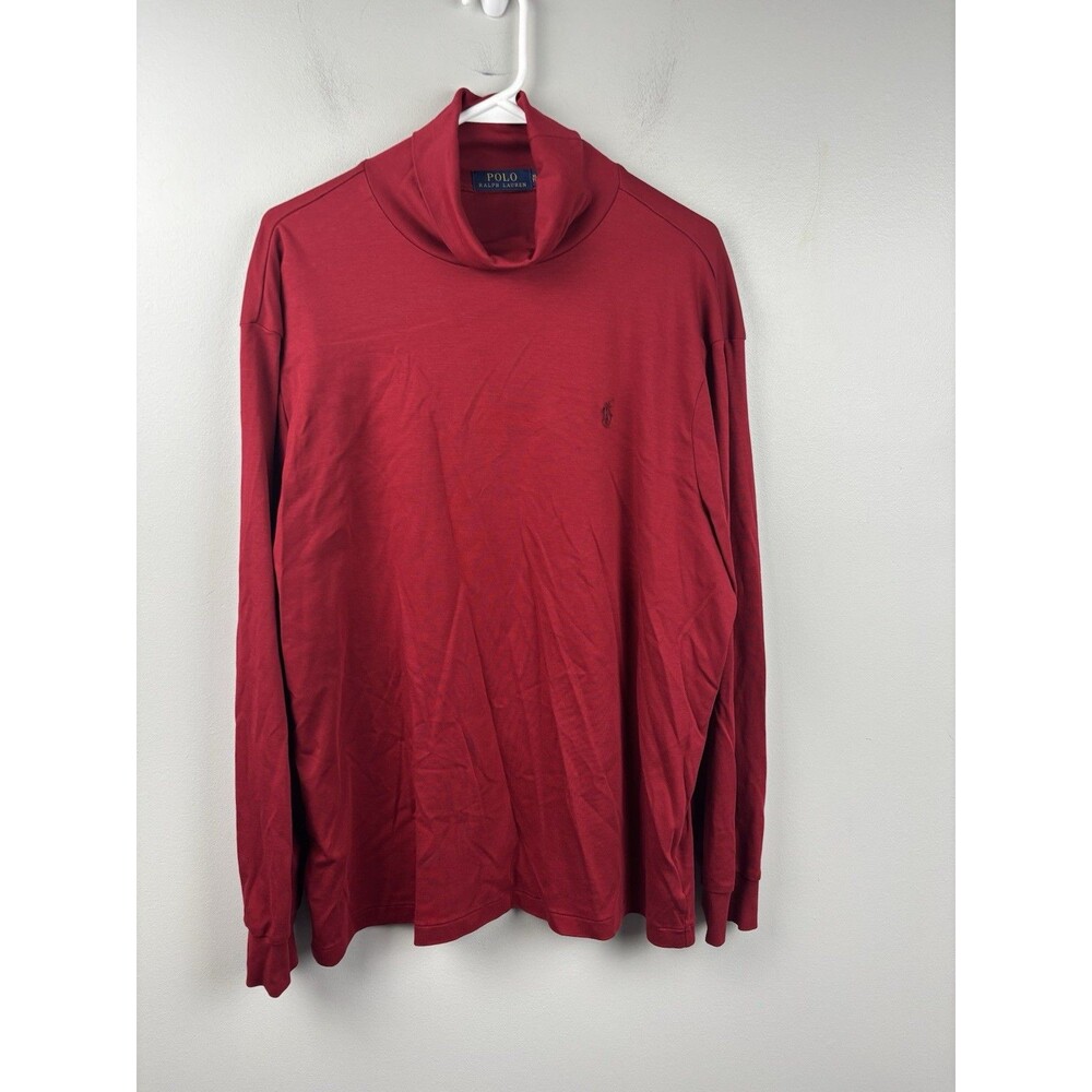 Vintage Ralph Lauren Polo Red Pullover Turtleneck Shirt Men’s XL Long Sleeve